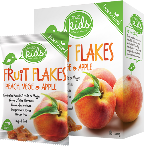 Tenda Fruit Flakes Peach Vege & Apple Packaging Image