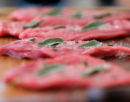 raw veal and sage